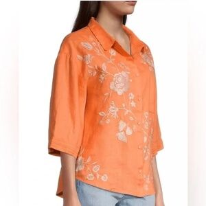 Johnny Was embroidered linen shirt XS